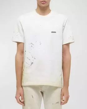 Мужская футболка из джерси с брызгами краски Helmut Lang, цвет White