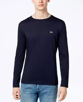 Мужская футболка из джерси с длинным рукавом и круглым вырезом Lacoste, синий