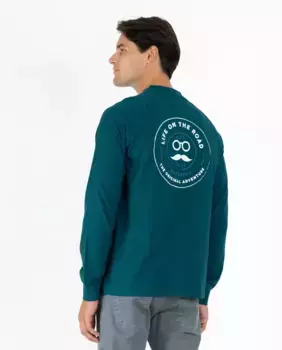 Мужская футболка из хлопка с длинными рукавами Makarthy, бирюзовый