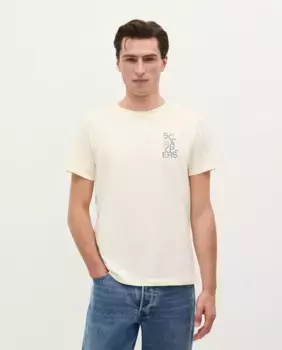 Мужская футболка из хлопка с короткими рукавами Scalpers, цвет Crema