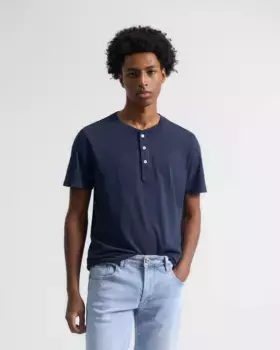Мужская футболка из хлопка с воротником на пуговицах PuroEgo, тёмно-синий