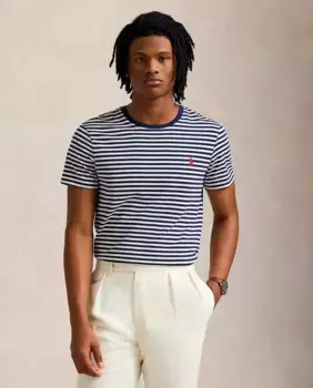 Мужская футболка из хлопка с вышитым логотипом Polo Ralph Lauren, синий