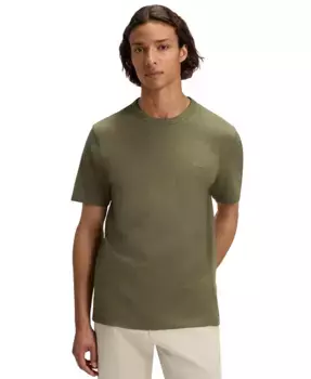 Мужская футболка из хлопка Slub Regular-Fit Hugo Boss, зеленый