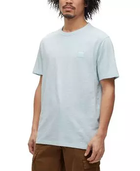 Мужская футболка из хлопкового джерси стандартного кроя с нашивкой-логотипом boss Hugo Boss, мульти