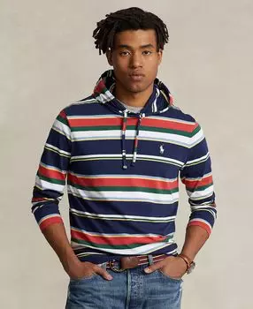 Мужская футболка из хлопкового джерси в полоску с капюшоном Polo Ralph Lauren