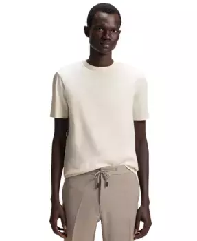 Мужская футболка из мерсеризованного хлопка Regular-Fit Hugo Boss, белый