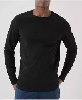 Мужская футболка из органического хлопка мягкого прядения с длинными рукавами Pact, черный