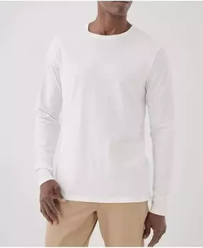 Мужская футболка из органического хлопка мягкого прядения с длинными рукавами Pact, белый