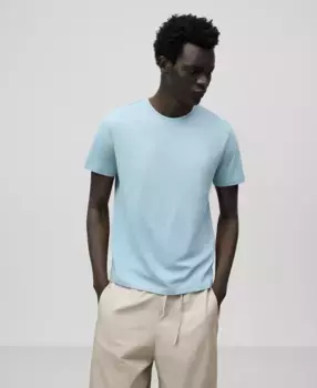 Мужская футболка из органического хлопка с круглым вырезом Adolfo Dominguez, голубой