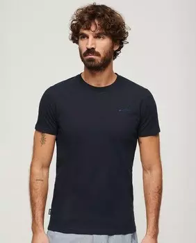 Мужская футболка из органического хлопка с логотипом Essential Superdry, темно-синий