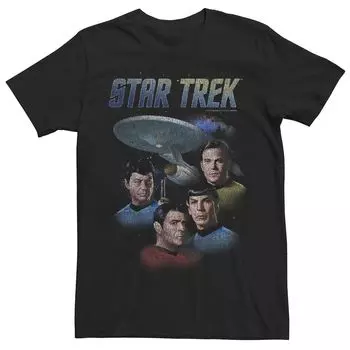 Мужская футболка из оригинальной серии Star Trek с плакатом корабля Licensed Character