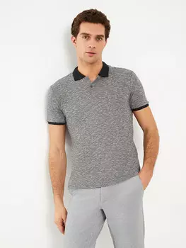 Мужская футболка из пике с короткими рукавами и воротником-поло с рисунком LCW ECO