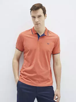 Мужская футболка из пике с короткими рукавами и вырезом поло LC Waikiki Basic