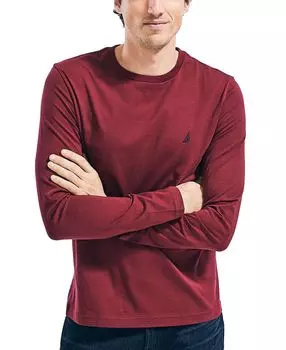 Мужская футболка j-class с логотипом классической посадки с круглым вырезом и длинными рукавами Nautica