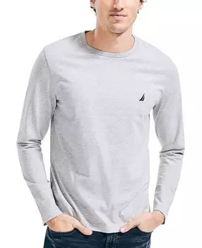 Мужская футболка j-class с логотипом классической посадки с круглым вырезом и длинными рукавами Nautica, мульти