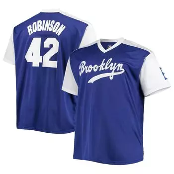 Мужская футболка Jackie Robinson Royal/White Los Angeles Dodgers Cooperstown Collection Replica Player Jersey