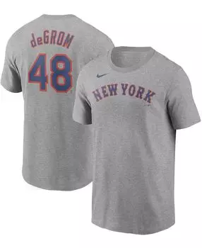Мужская футболка jacob degrom grey new york mets name number Nike, серый
