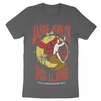 Мужская футболка Janis Joplin Boston Music Hall Licensed Character, серый