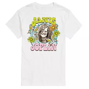 Мужская футболка Janis Joplin с бабочками и цветами Licensed Character