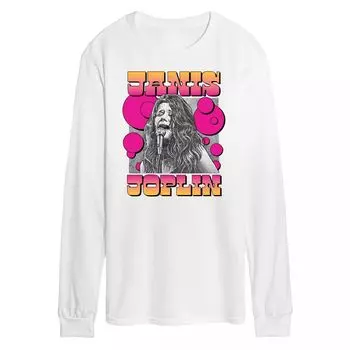 Мужская футболка Janis Joplin с длинными рукавами и рисунком Licensed Character