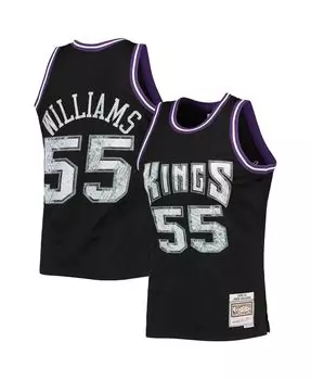 Мужская футболка jason williams black sacramento kings 2000-01 hardwood classics 75th anniversary diamond swingman jersey Mitchell & Ness, черный