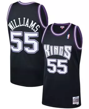 Мужская футболка jason williams black sacramento kings 2000-01 hardwood classics swingman player jersey Mitchell & Ness, черный
