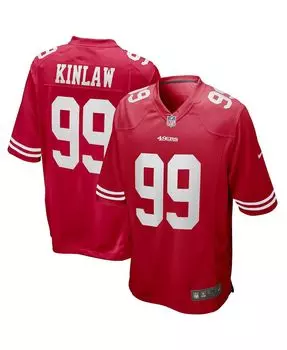 Мужская футболка javon kinlaw scarlet san francisco 49ers game jersey Nike