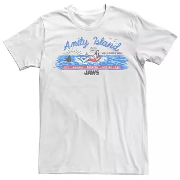 Мужская футболка Jaws Amity Island Billboard Licensed Character, белый
