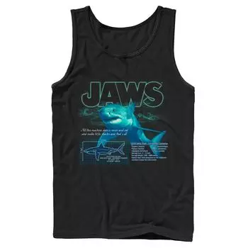 Мужская футболка Jaws Great White Shark, чертеж, майка Licensed Character