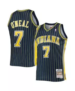 Мужская футболка jermaine o'neal navy indiana pacers 2003-04 hardwood classics swingman jersey Mitchell &amp; Ness, синий