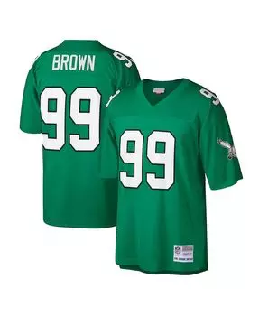 Мужская футболка jerome brown kelly green philadelphia eagles big and tall 1990 года, копия джерси для пенсионеров Mitchell & Ness, мульти