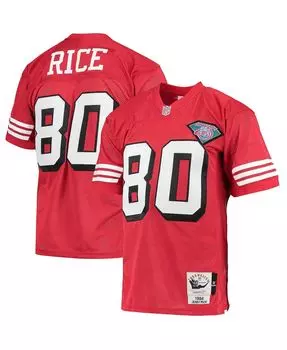 Мужская футболка jerry rice scarlet san francisco 49ers 1994 года, аутентичная, для пенсионеров Mitchell &amp; Ness