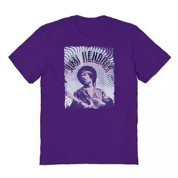 Мужская футболка Jimi Hendrix Purple Waves с рисунком Licensed Character, фиолетовый
