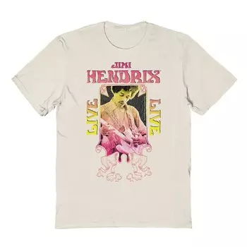 Мужская футболка Jimi Hendrix с градиентным рисунком Licensed Character, цвет Natural
