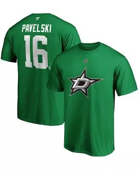 Мужская футболка joe pavelski kelly green dallas stars player с подлинным именем и номером стека Fanatics, мульти