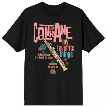 Мужская футболка John Coltrane My Favorite с рисунком Licensed Character, черный