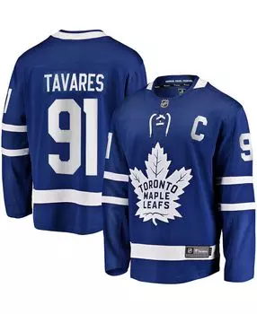 Мужская футболка john tavares blue toronto maple leafs home captain premier breakaway player Fanatics, синий
