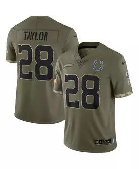 Мужская футболка jonathan taylor olive indianapolis colts 2022 salute to service limited jersey Nike