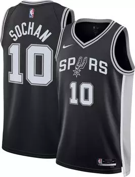 Мужская футболка Jordan San Antonio Spurs Jeremy Sochan #10, черная Dri-FIT Swingman
