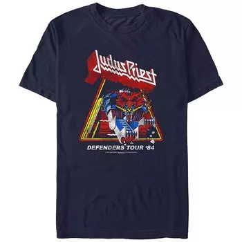 Мужская футболка Judas Priest Defenders Tour 84 с графическим рисунком Licensed Character, темно-синий