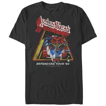 Мужская футболка Judas Priest Defenders Tour 84 с графическим рисунком Licensed Character, черный