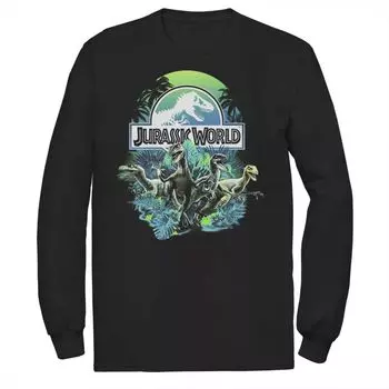 Мужская футболка Jungle Velociraptor Attack Jurassic World, черный