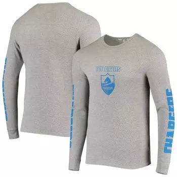 Мужская футболка Junk Food Heathered Grey Los Angeles Chargers Heavyweight Thermal с длинными рукавами