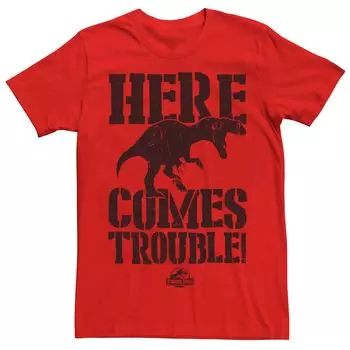 Мужская футболка Jurassic Park Here Comes Trouble Licensed Character