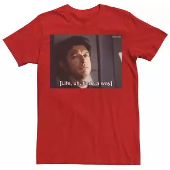 Мужская футболка Jurassic Park Life Finds A Way Goldblum Jeff Stare, Red Licensed Character, красный