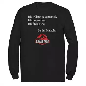 Мужская футболка Jurassic Park Life Finds A Way Quote Licensed Character