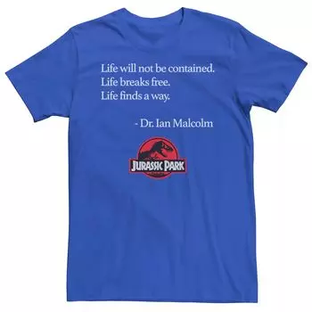 Мужская футболка Jurassic Park Life Finds A Way Quote Licensed Character