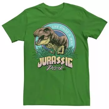 Мужская футболка Jurassic Park Life Finds A Way с ярким графическим рисунком Licensed Character