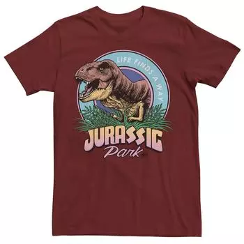 Мужская футболка Jurassic Park Life Finds A Way с ярким графическим рисунком Licensed Character