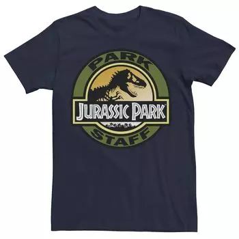 Мужская футболка Jurassic Park Staff Icon T-Rex Skeleton, Синяя Licensed Character, синий